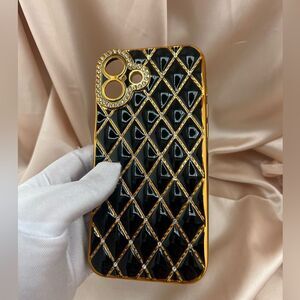 Luxury Black and Gold IPhone 16 plus Case